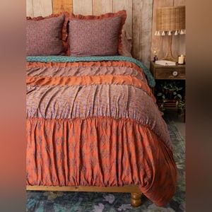 Natural Life Reversible Ruffled Duvet Cover and Shams